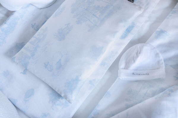 Baby Pillow - Blue Toile de Jouy